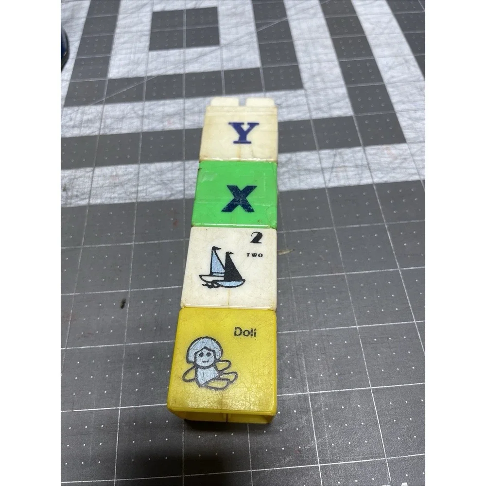 Set of 28 Plastic Blocks 4 sided‎ Puzzle ABC's Word